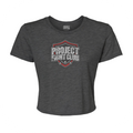 WOMENS DARK GREY CROP TEE - HONOR FIREFIGHTERS & EMTs