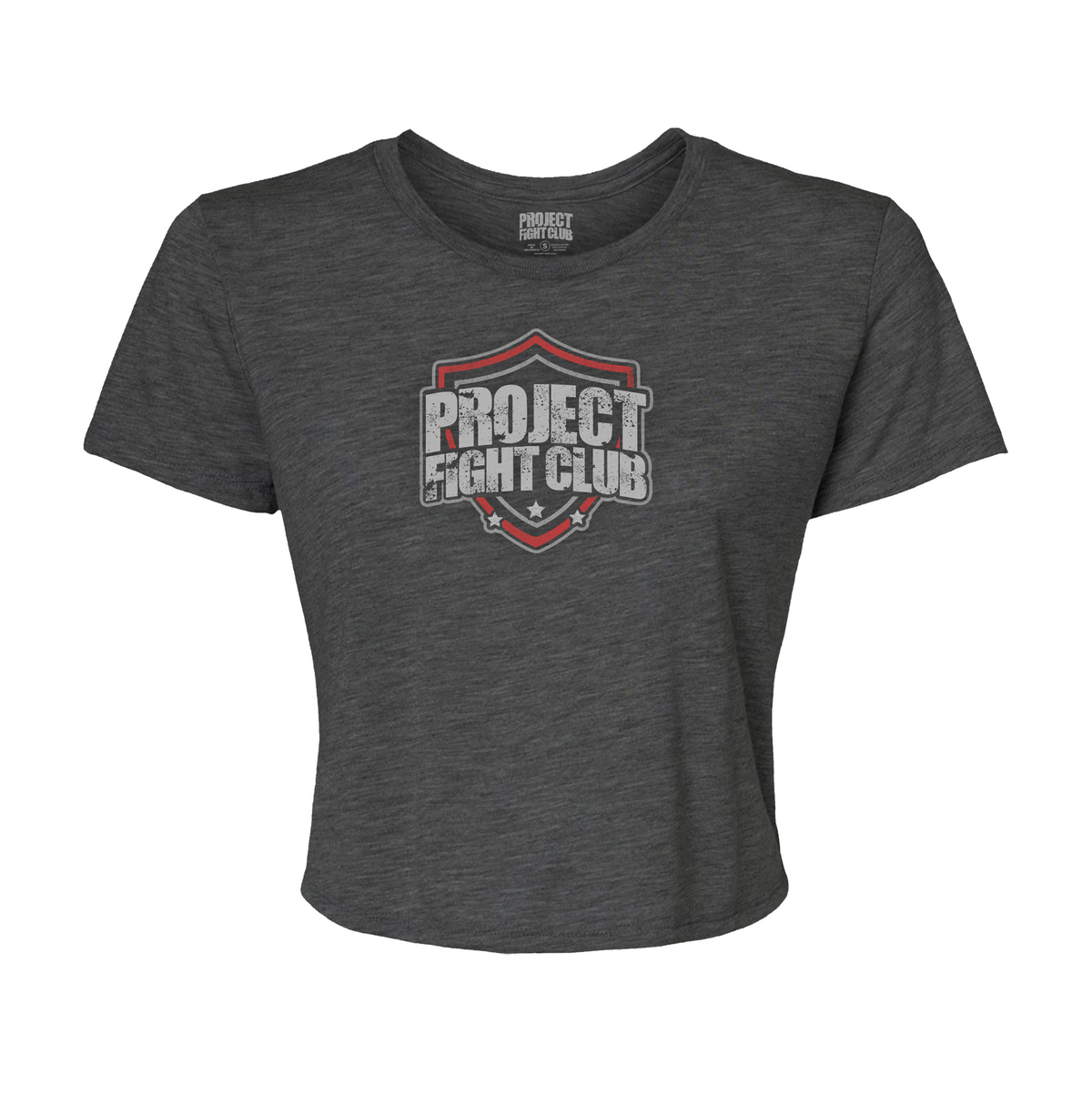 WOMENS DARK GREY CROP TEE - HONOR FIREFIGHTERS & EMTs