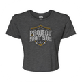 WOMENS DARK GREY CROPPED TEE - PROTECT ANIMALS & WILDLIFE
