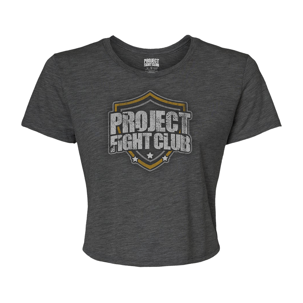 WOMENS DARK GREY CROPPED TEE - PROTECT ANIMALS & WILDLIFE