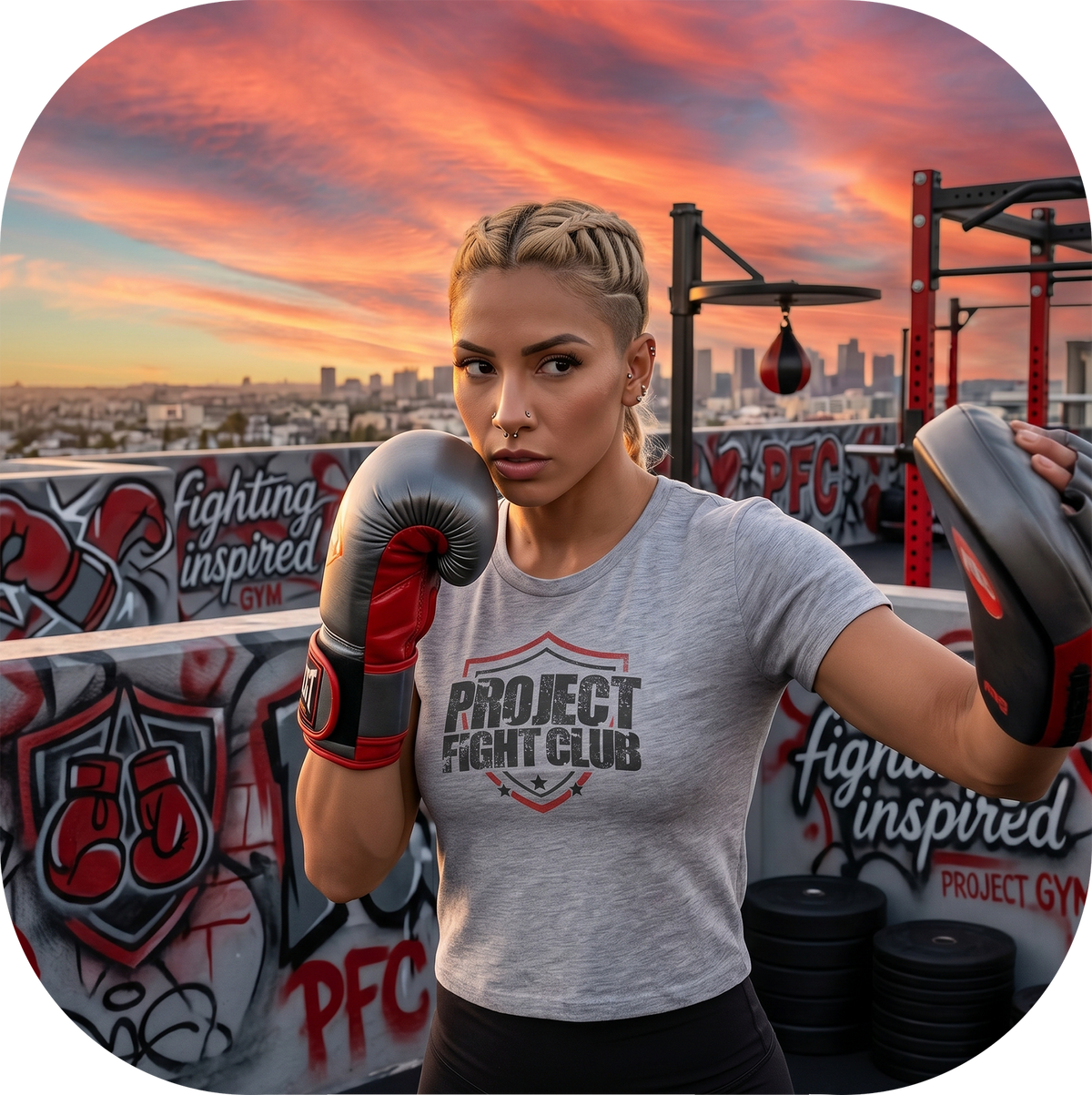 WOMENS GREY CROPPED TEE 3 - HONOR FIREFIGHTERS & EMTs