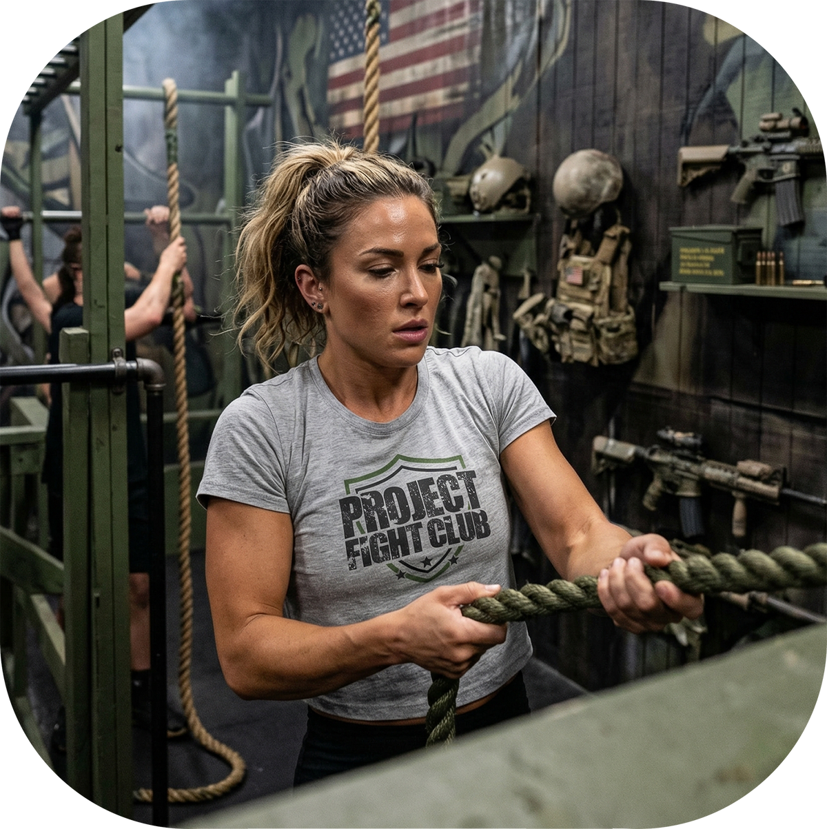 WOMENS GREY CROPPED TEE 2 - HONOR SOLDIERS & VETERANS