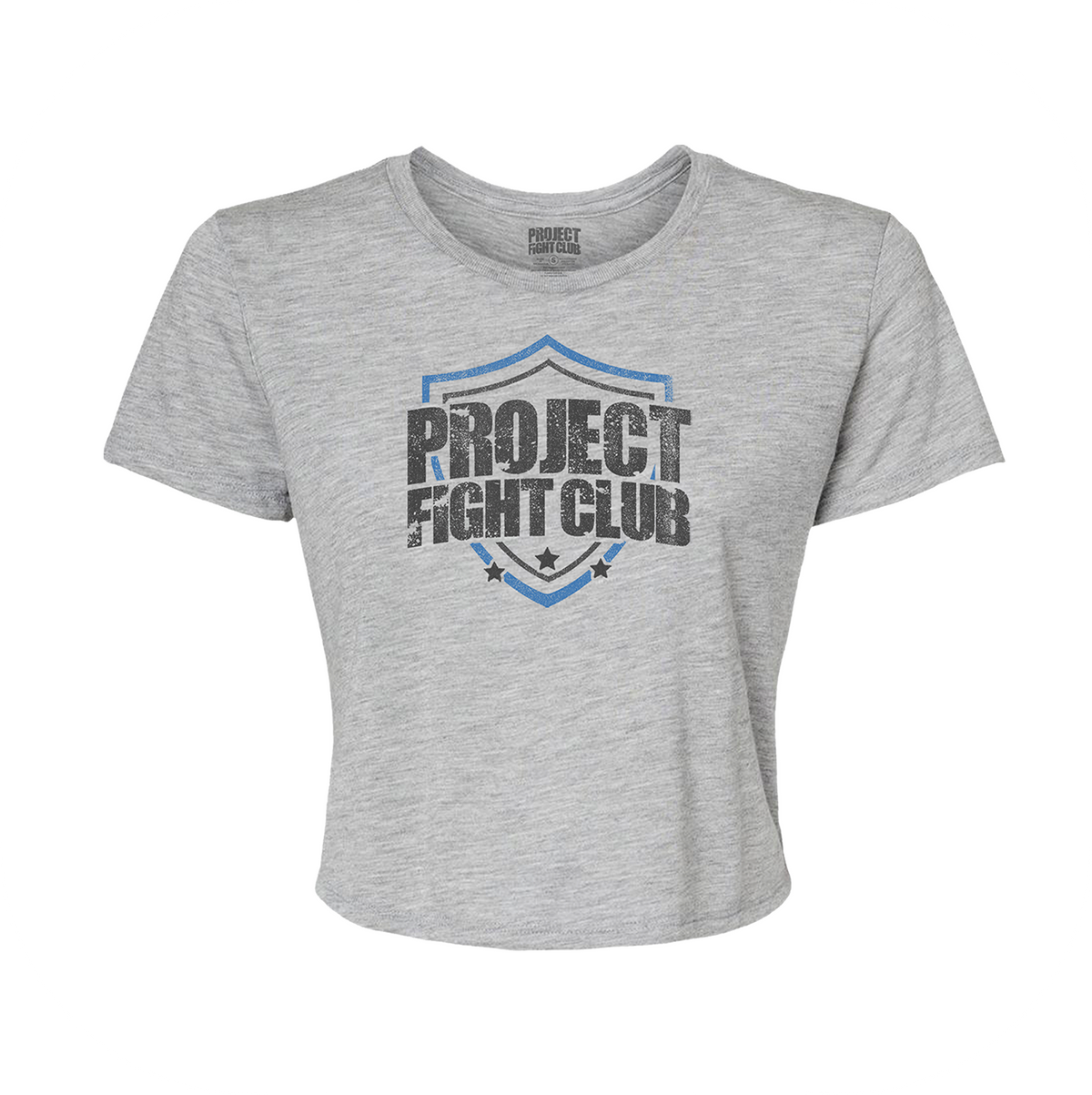 WOMENS HEATHER GREY CROPPED TEE #2 - SUPPORT POLICE