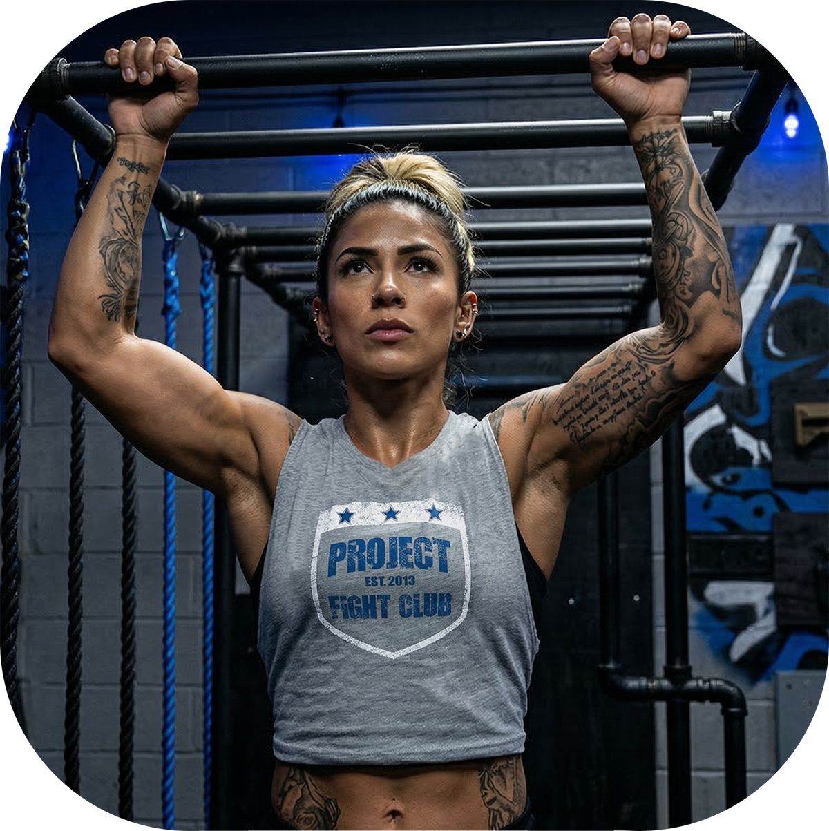 WOMENS HEATHER GREY CROPPED TEE - SUPPORT POLICE