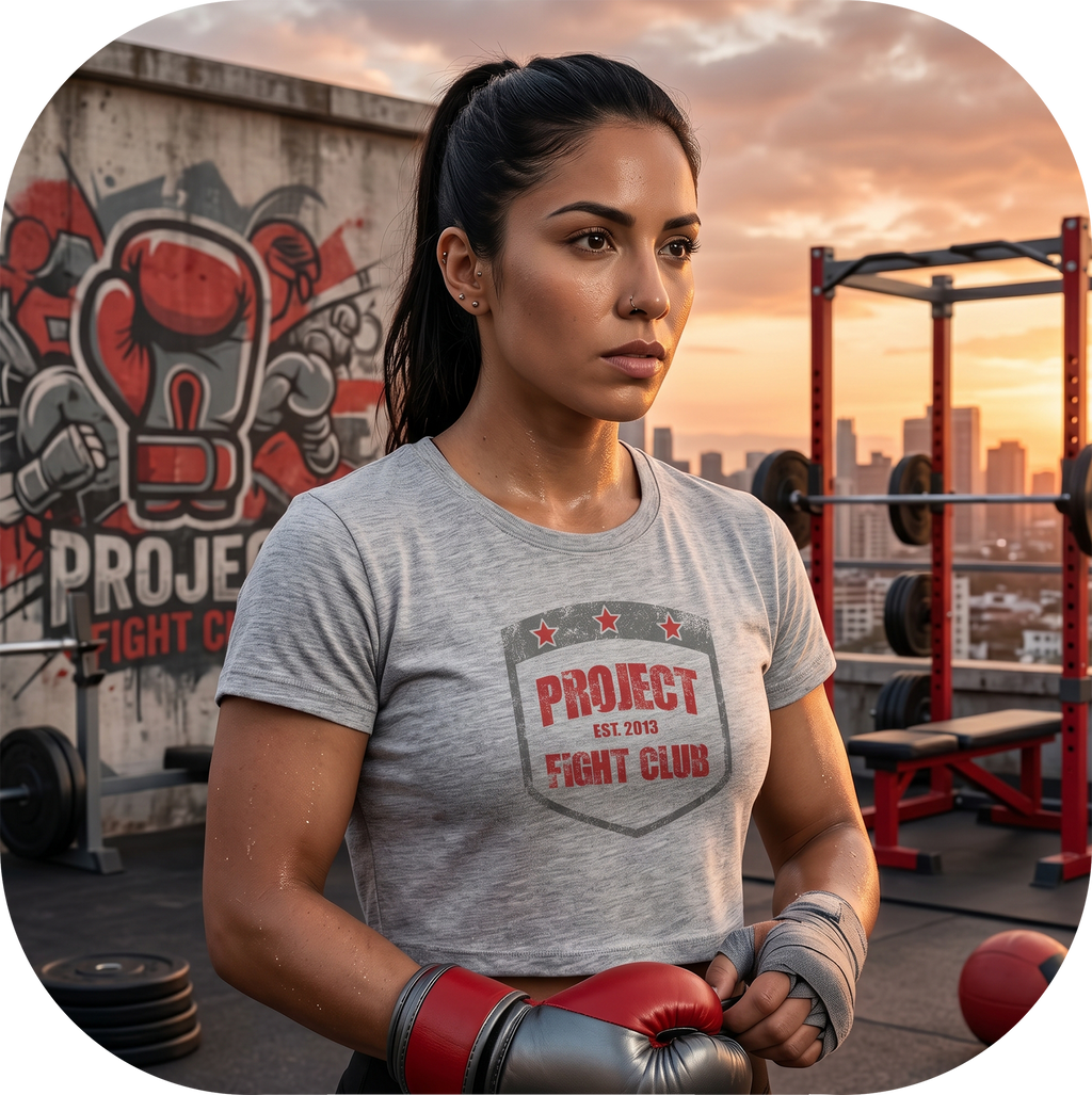 WOMENS GREY CROP TEE - HONOR FIREFIGHTERS & EMTs