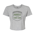 WOMENS GREY CROP TEE - HONOR SOLDIERS & VETERANS