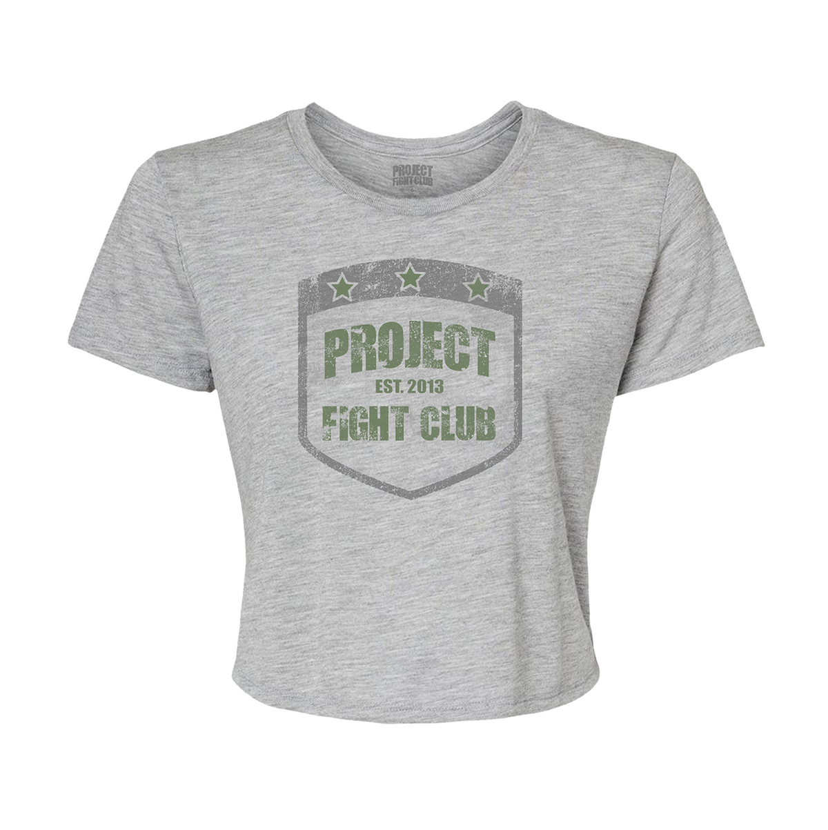 WOMENS GREY CROP TEE - HONOR SOLDIERS & VETERANS