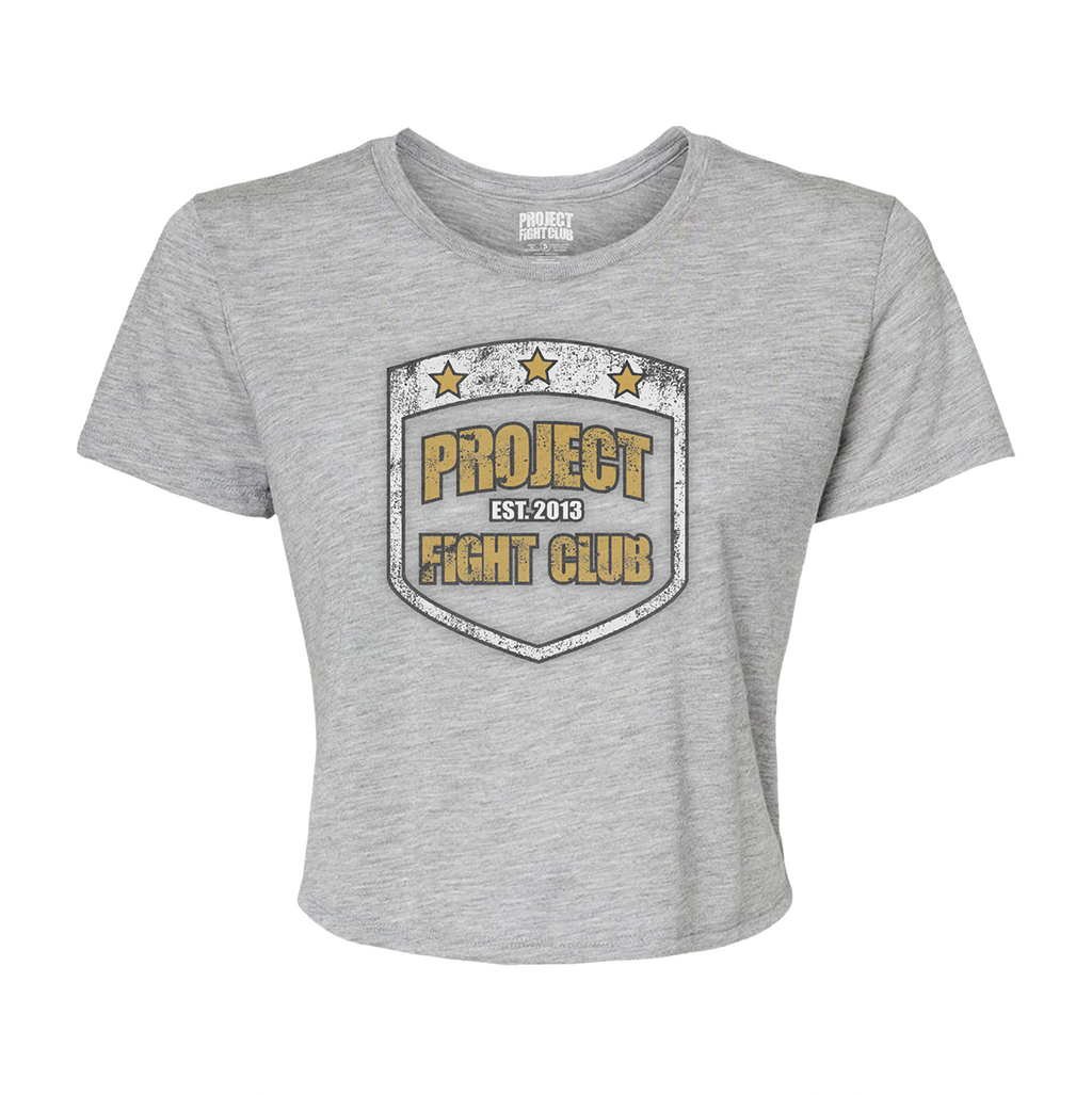 WOMENS GREY CROPPED TEE - PROTECT ANIMALS & WILDLIFE