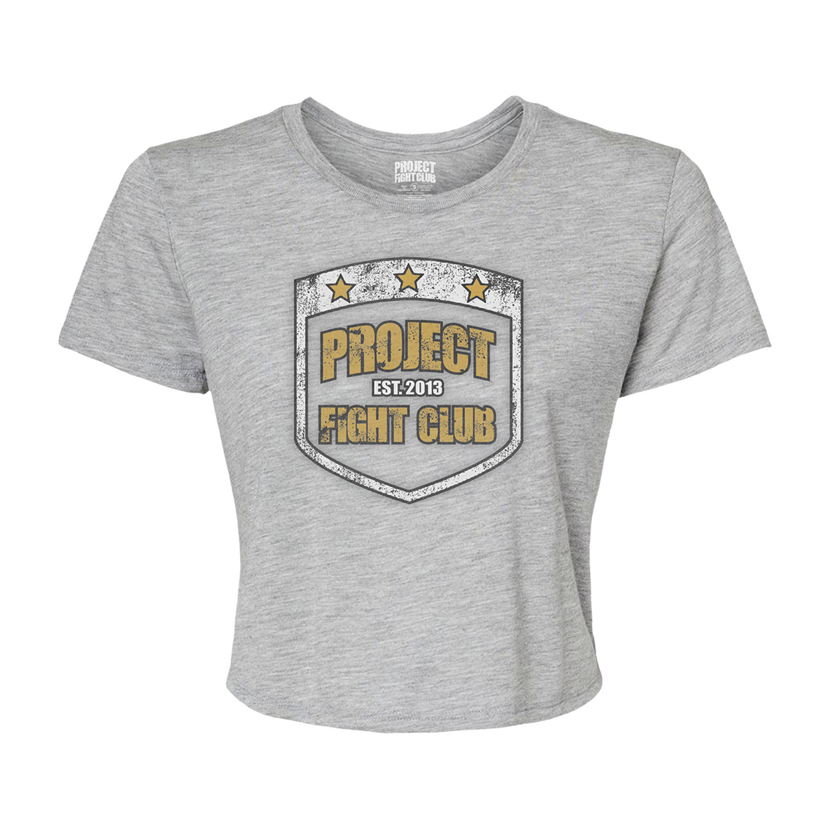 WOMENS GREY CROPPED TEE - PROTECT ANIMALS & WILDLIFE