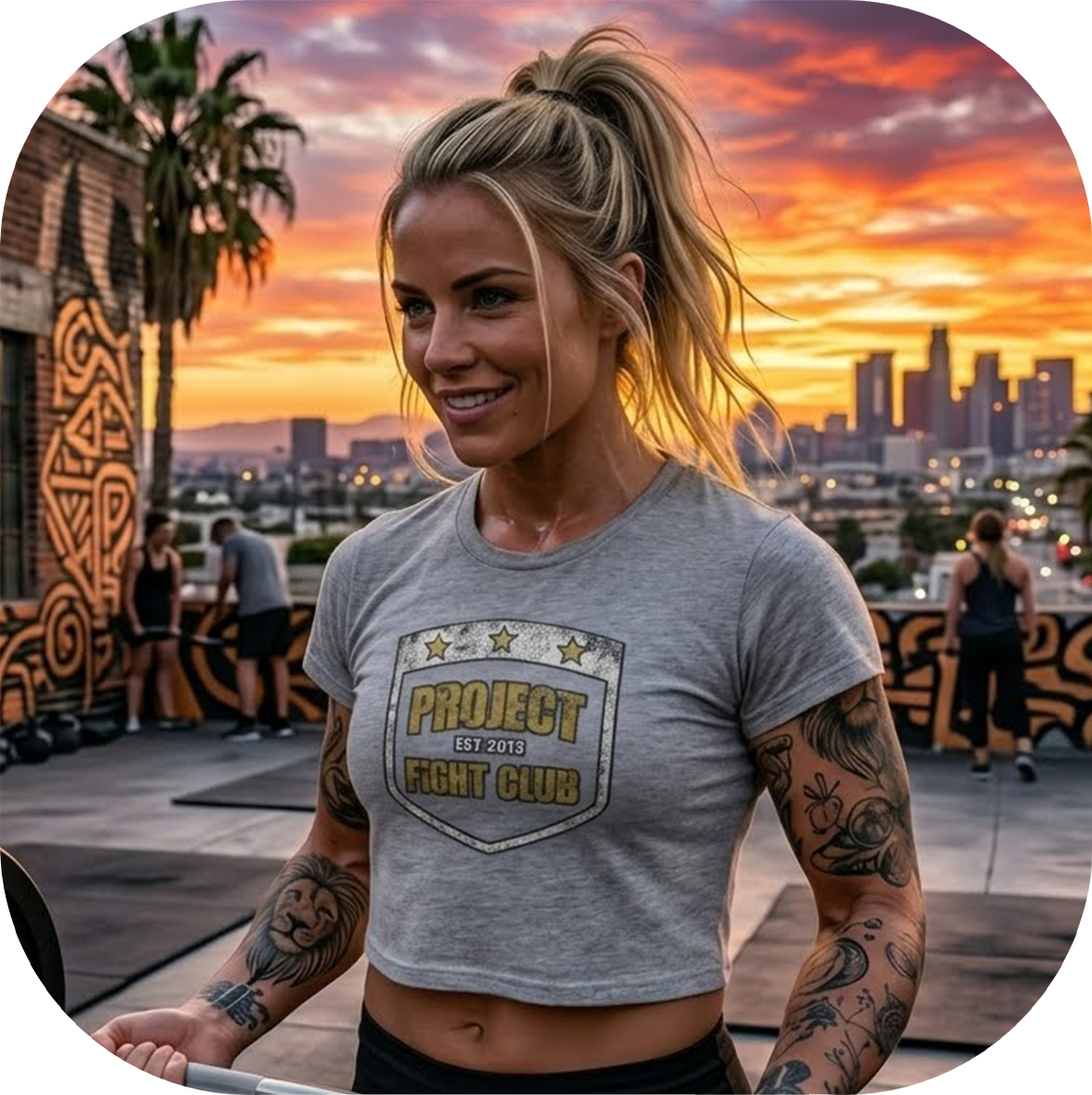 WOMENS GREY CROPPED TEE - PROTECT ANIMALS & WILDLIFE