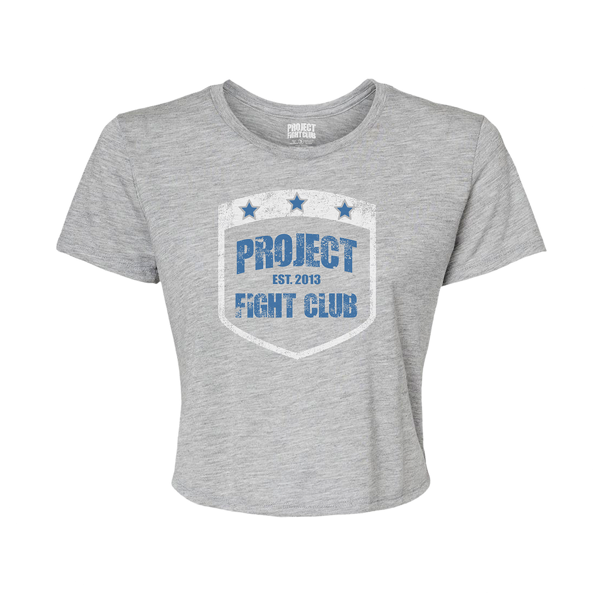 WOMENS HEATHER GREY CROPPED TEE - SUPPORT POLICE