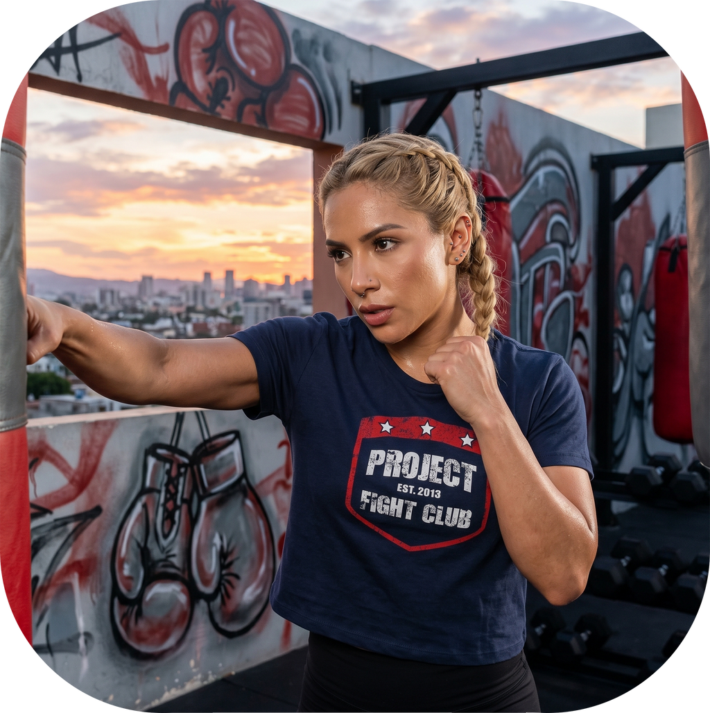 WOMENS NAVY CROPPED TEE 2 - HONOR FIREFIGHTERS & EMTs