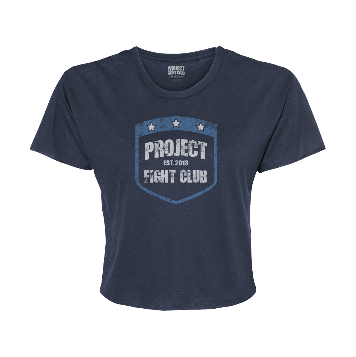 WOMENS NAVY CROPPED TEE #2 - SUPPORT POLICE