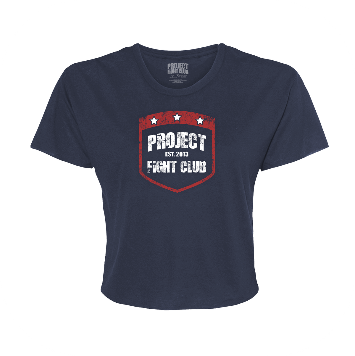 WOMENS NAVY CROPPED TEE 2 - HONOR FIREFIGHTERS & EMTs