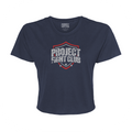 WOMENS NAVY CROP TEE - HONOR FIREFIGHTERS & EMTs