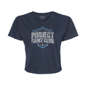 WOMENS NAVY CROPPED TEE - SUPPORT POLICE