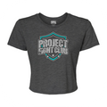 WOMENS DARK GREY CROPPED TEE - FIGHT ADDICTION