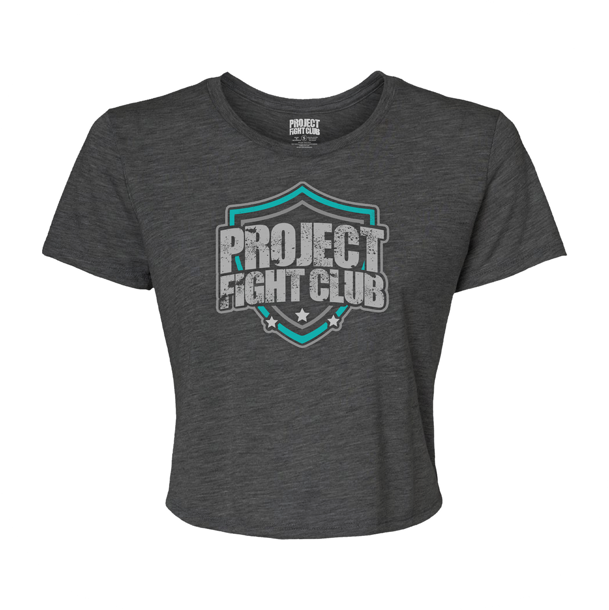 WOMENS DARK GREY CROPPED TEE - FIGHT ADDICTION