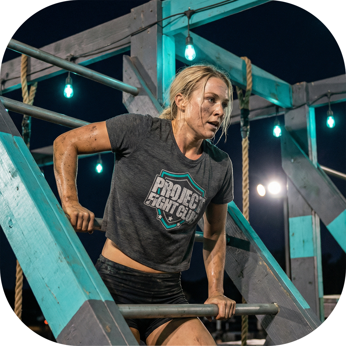 WOMENS DARK GREY CROPPED TEE - FIGHT ADDICTION