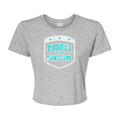 WOMENS GREY CROPPED TEE - FIGHT ADDICTION
