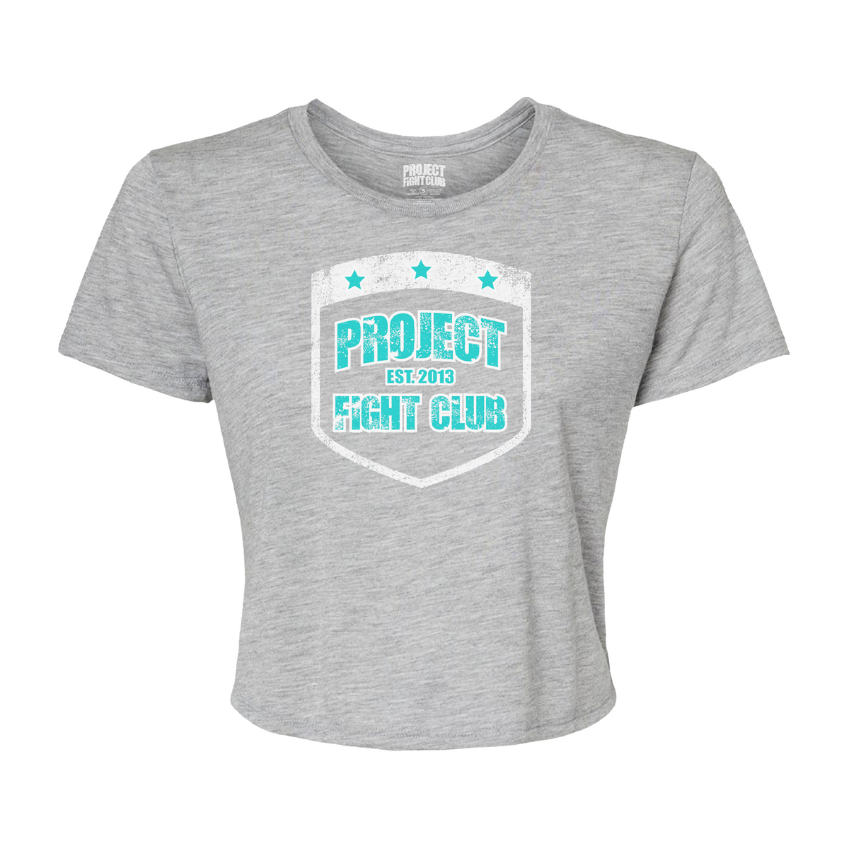 WOMENS GREY CROPPED TEE - FIGHT ADDICTION