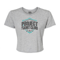 WOMENS GREY CROPPED TEE #2 - FIGHT ADDICTION