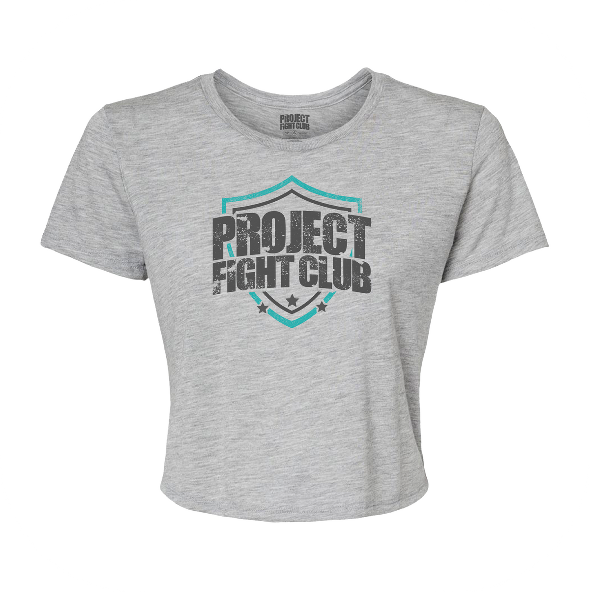 WOMENS GREY CROPPED TEE #2 - FIGHT ADDICTION
