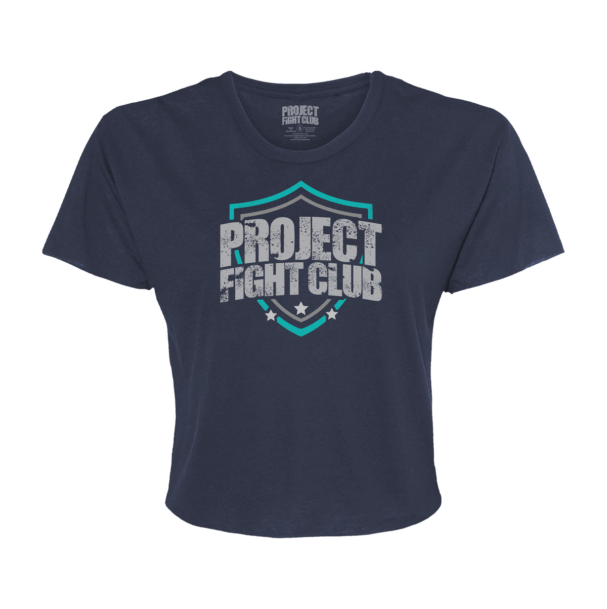 WOMENS NAVY CROPPED TEE - FIGHT ADDICTION