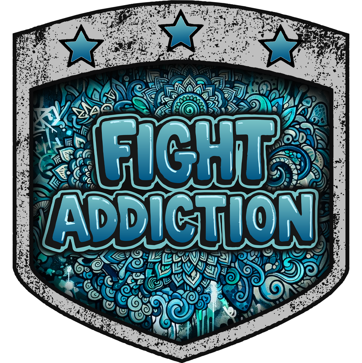 BLACK & GREY BASEBALL TEE #3 - FIGHT ADDICTION