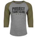 GREY & ARMY BASEBALL TEE - HONOR SOLDIERS & VETERANS