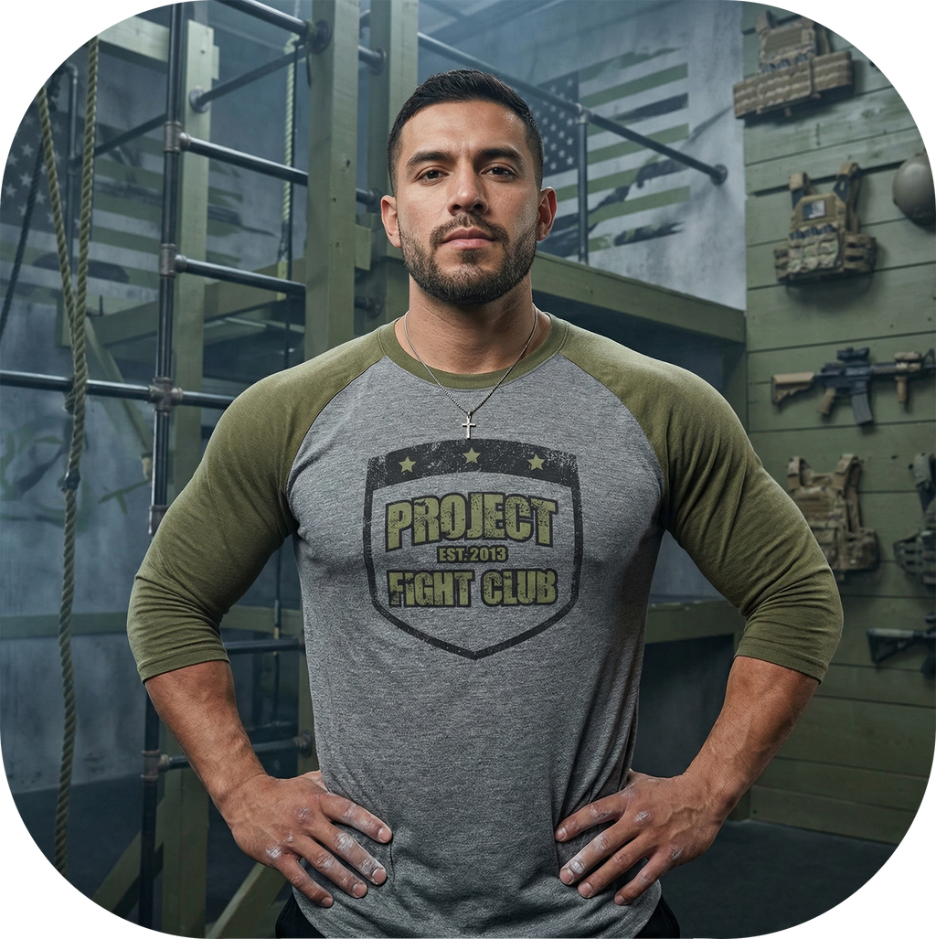 GREY & ARMY BASEBALL TEE 2 - HONOR SOLDIERS & VETERANS