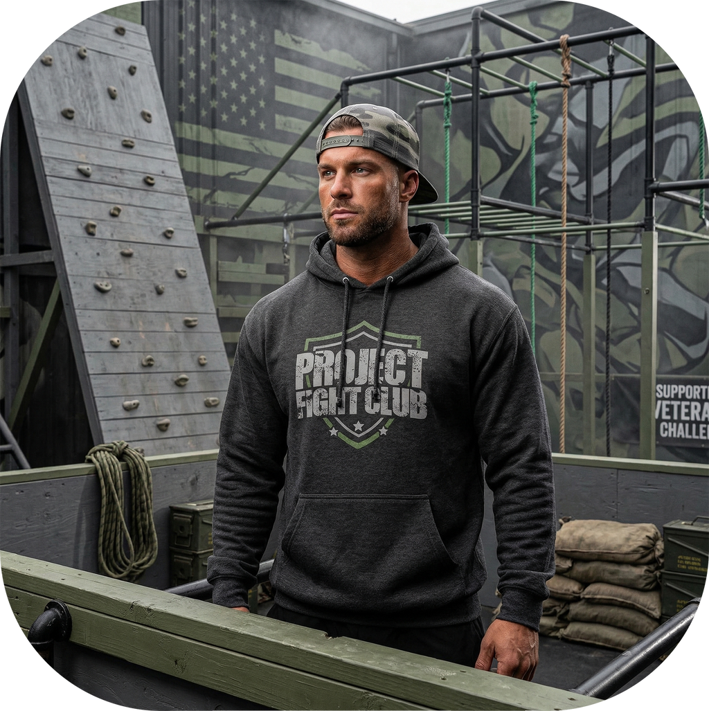 CHARCOAL HEAVYWEIGHT HOODIE - HONOR SOLDIERS & VETERANS