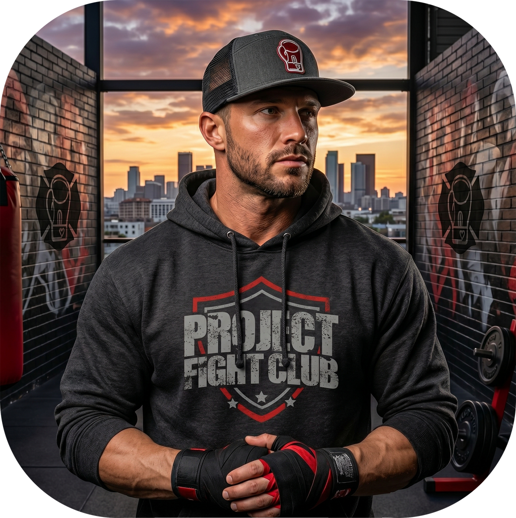 CHARCOAL HEATHER HEAVYWEIGHT HOODIE - HONOR FIREFIGHTERS & EMTs