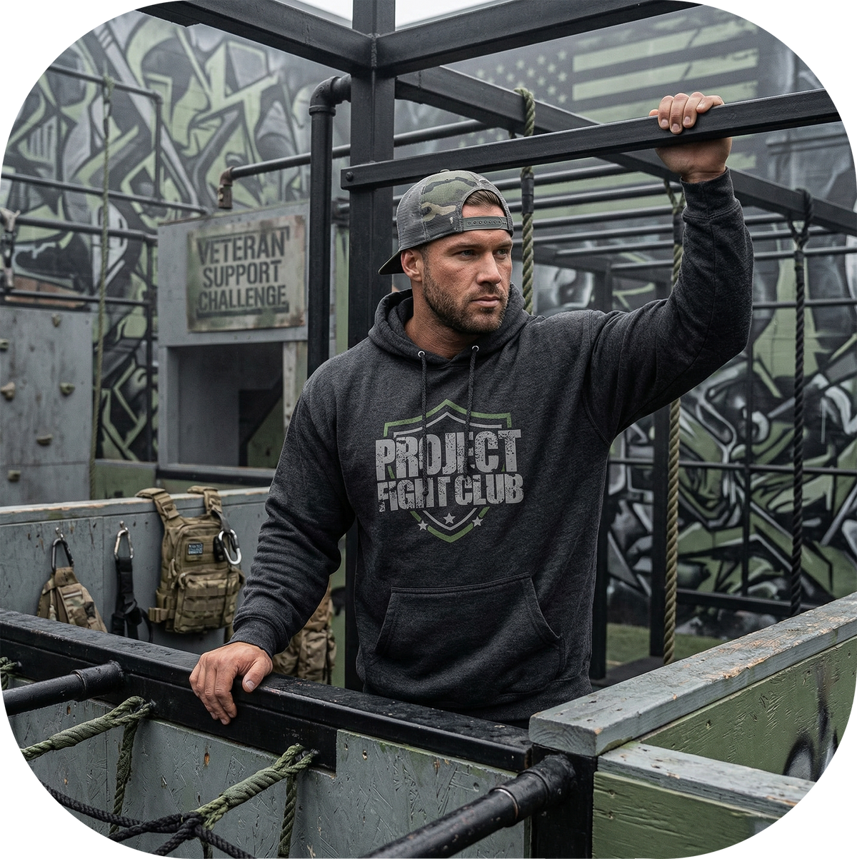 CHARCOAL HEAVYWEIGHT HOODIE - HONOR SOLDIERS & VETERANS
