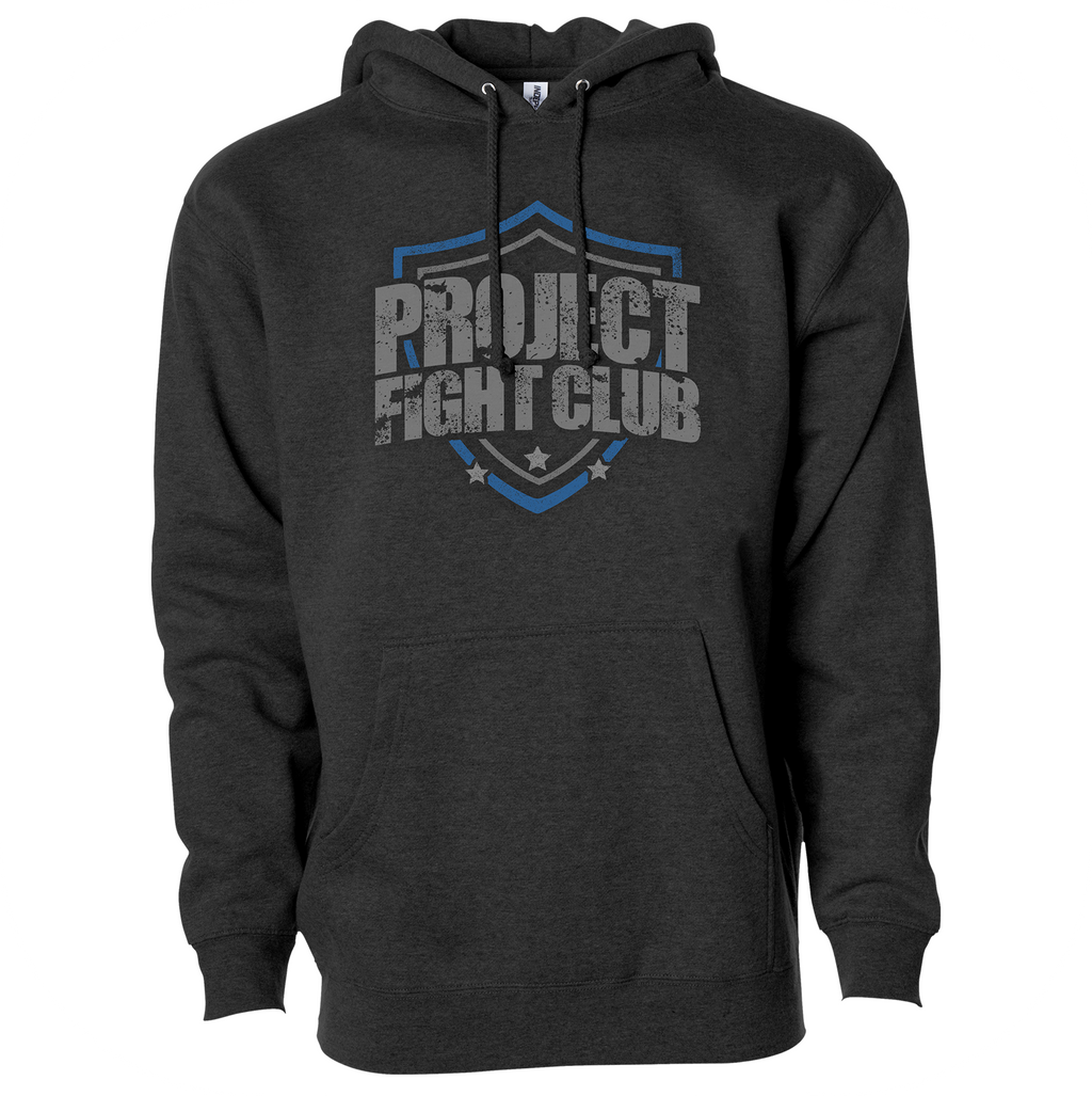 HEATHER CHARCOAL HEAVYWEIGHT HOODIE - SUPPORT POLICE