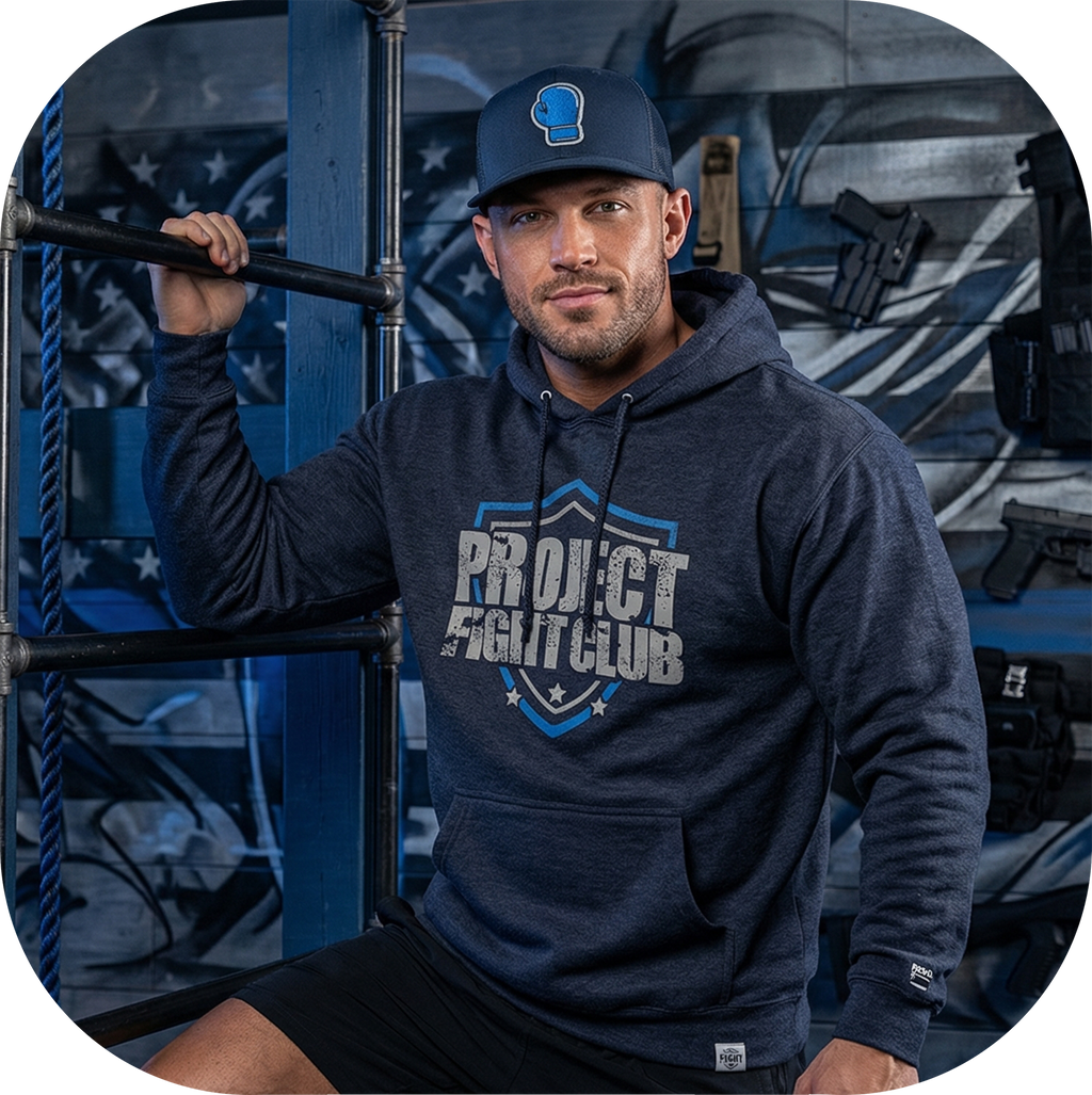 DARK BLUE HEAVYWEIGHT HOODIE - SUPPORT POLICE