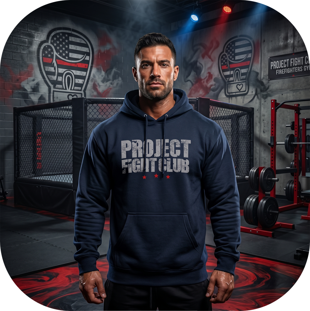 SLATE BLUE HEAVYWEIGHT HOODIE - HONOR FIREFIGHTERS & EMTs