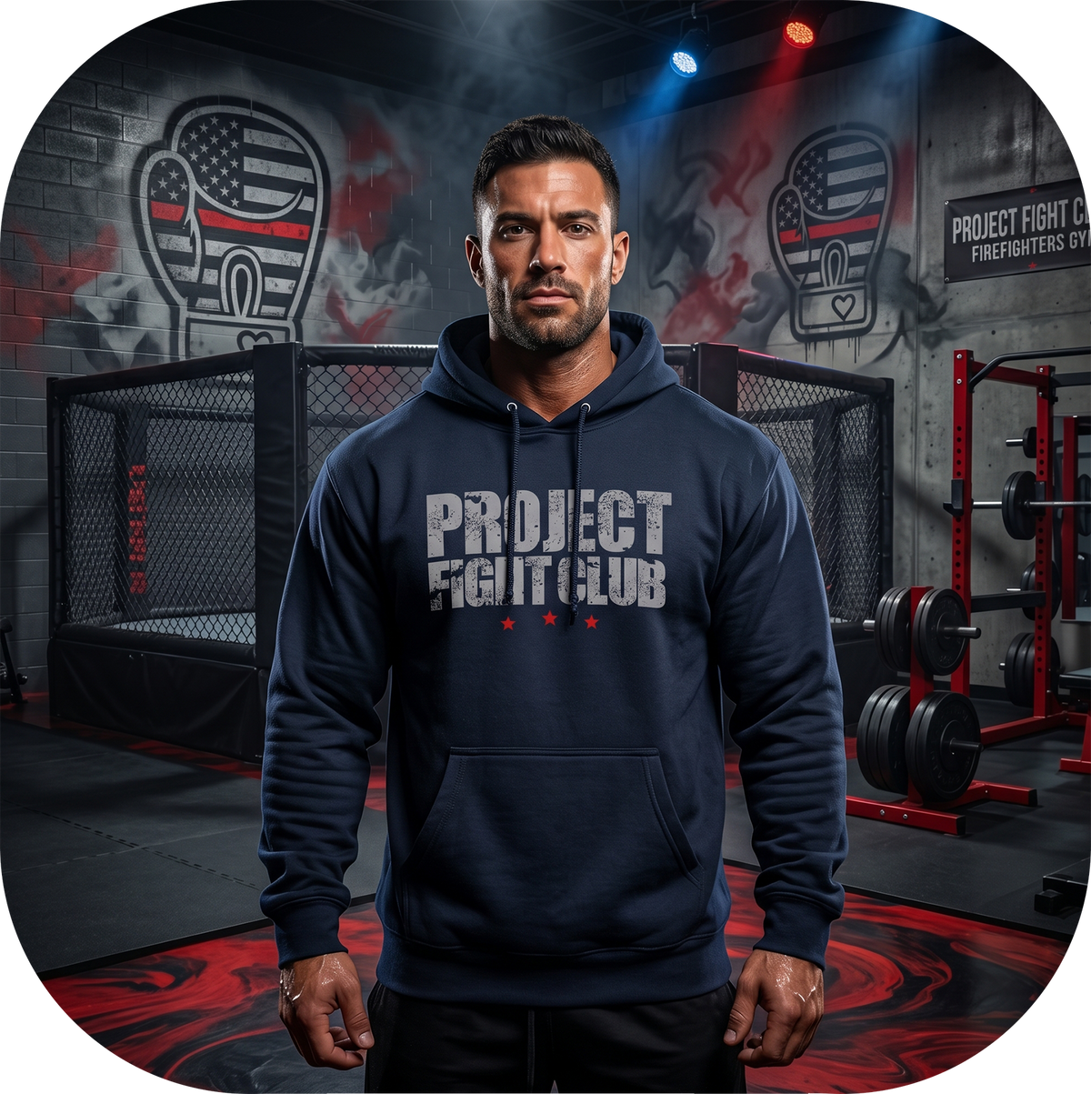 SLATE BLUE HEAVYWEIGHT HOODIE - HONOR FIREFIGHTERS & EMTs