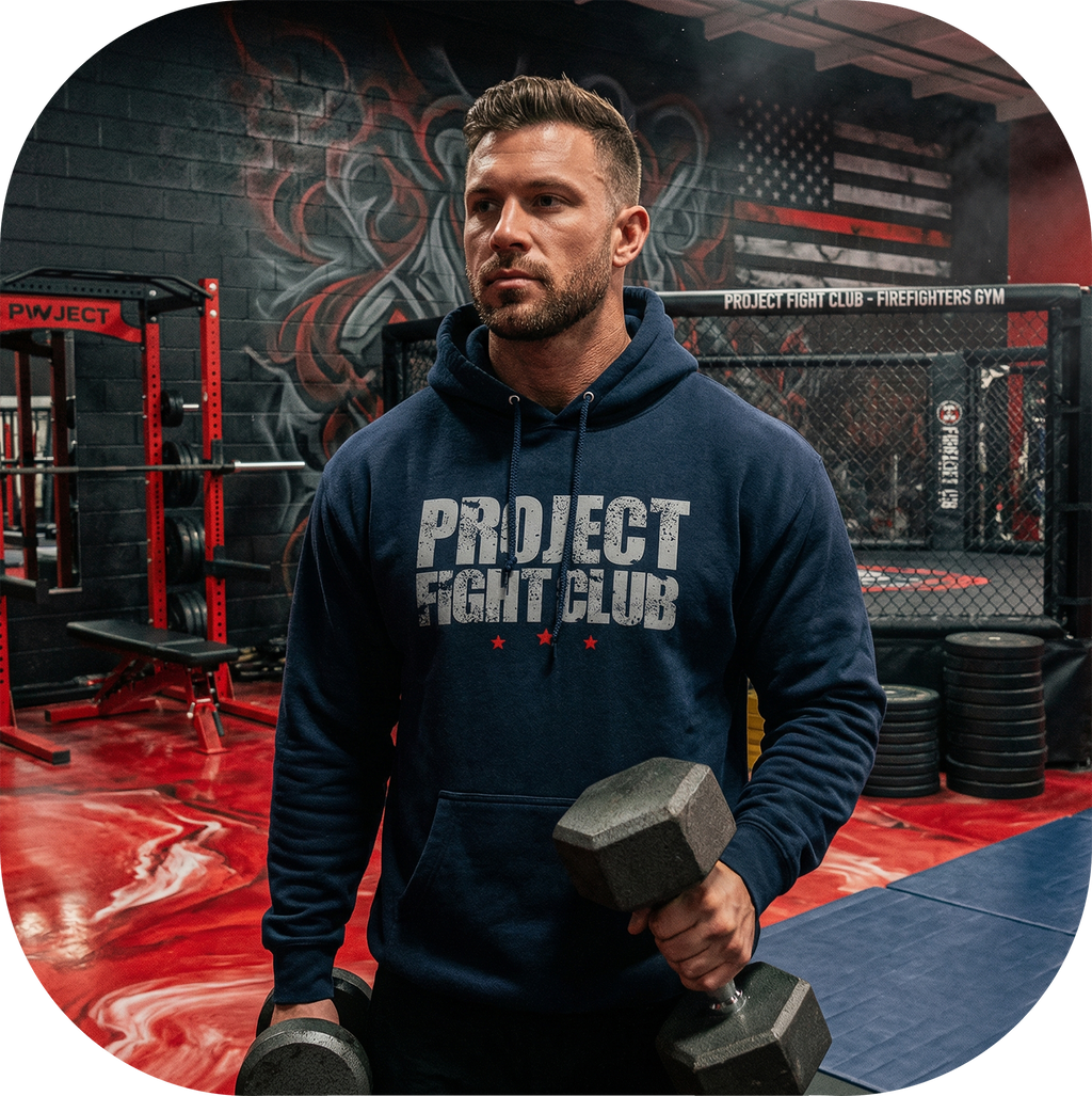 SLATE BLUE HEAVYWEIGHT HOODIE - HONOR FIREFIGHTERS & EMTs