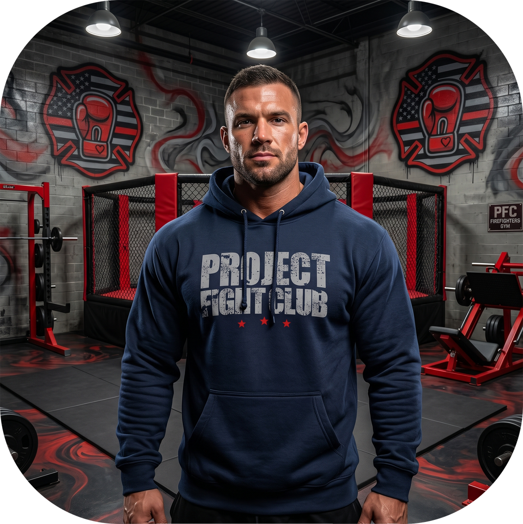 SLATE BLUE HEAVYWEIGHT HOODIE - HONOR FIREFIGHTERS & EMTs