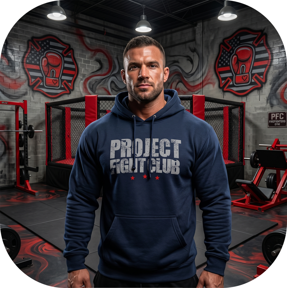 SLATE BLUE HEAVYWEIGHT HOODIE - HONOR FIREFIGHTERS & EMTs