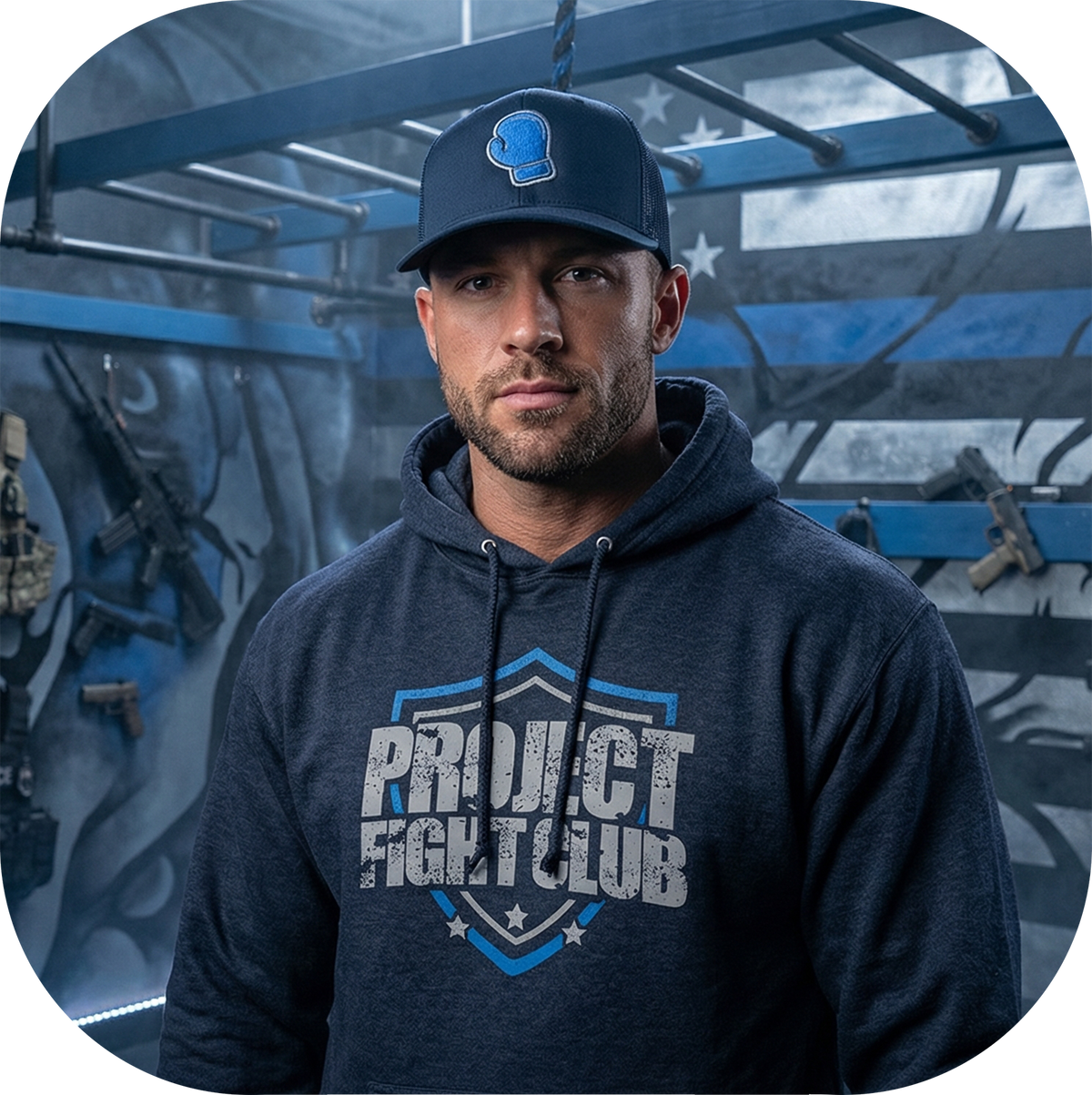 DARK BLUE HEAVYWEIGHT HOODIE - SUPPORT POLICE