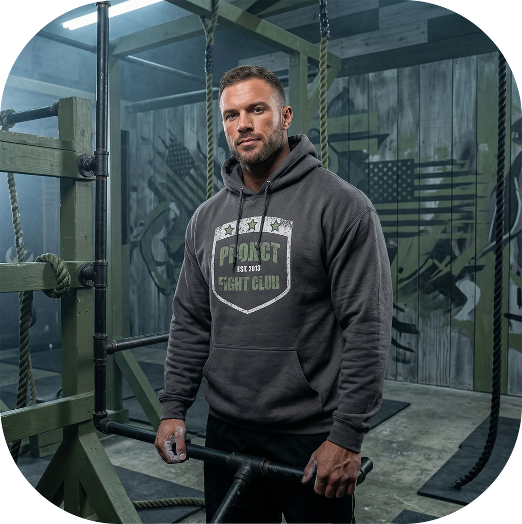 SOLID CHARCOAL HEAVYWEIGHT HOODIE 2 - HONOR SOLDIERS & VETERANS