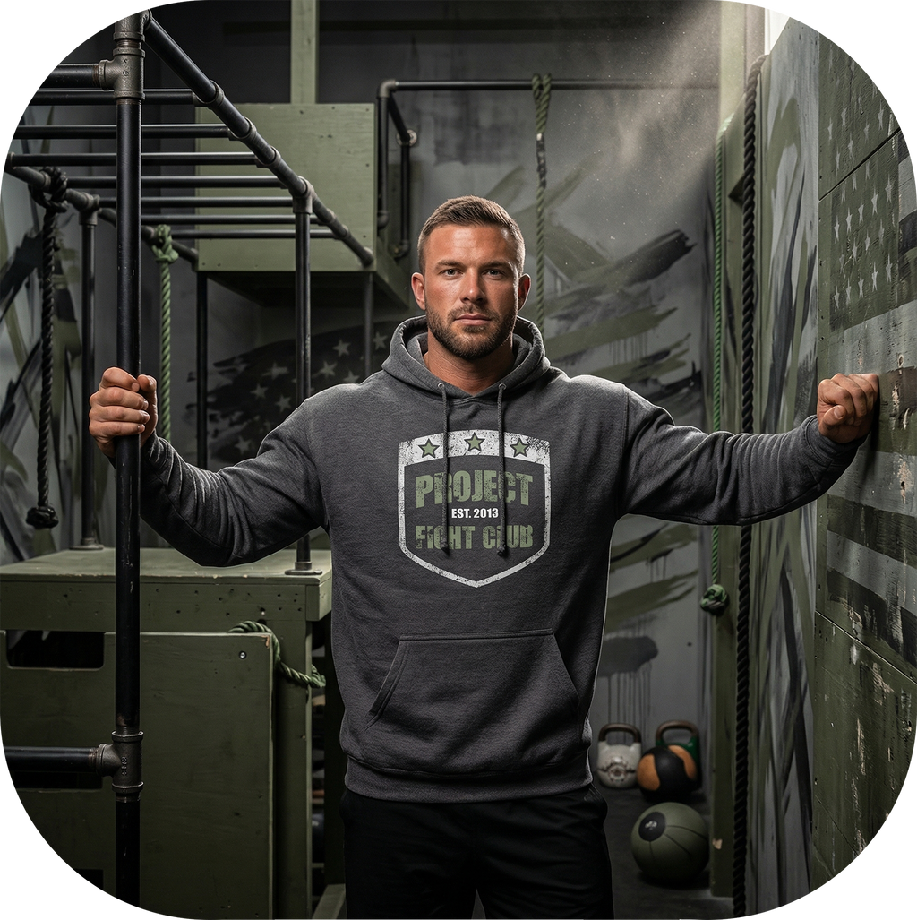 SOLID CHARCOAL HEAVYWEIGHT HOODIE 2 - HONOR SOLDIERS & VETERANS