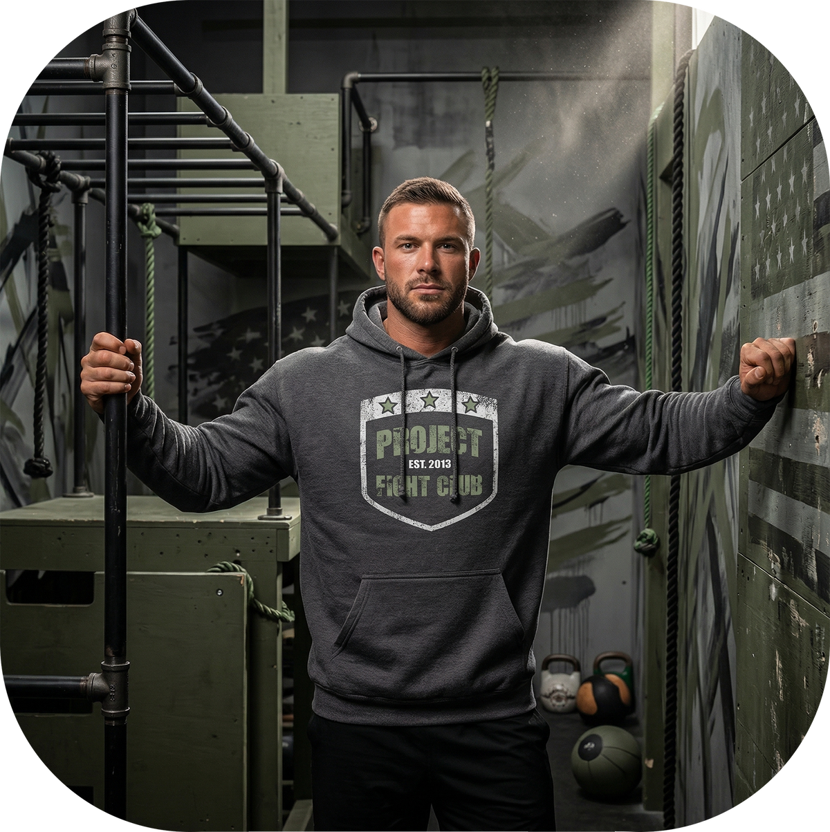 SOLID CHARCOAL HEAVYWEIGHT HOODIE 2 - HONOR SOLDIERS & VETERANS