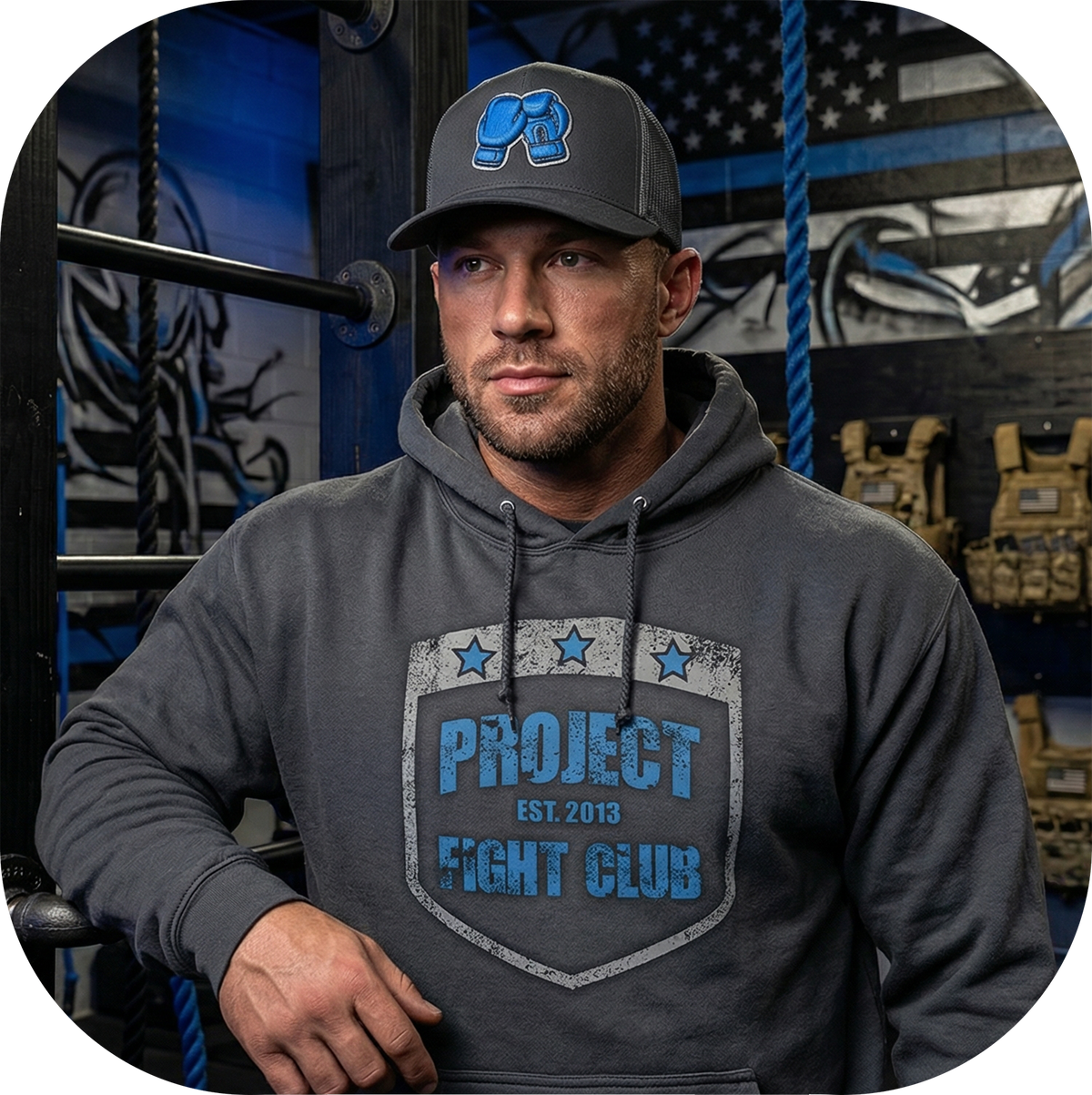 CHARCOAL HEAVYWEIGHT HOODIE #2 - SUPPORT POLICE