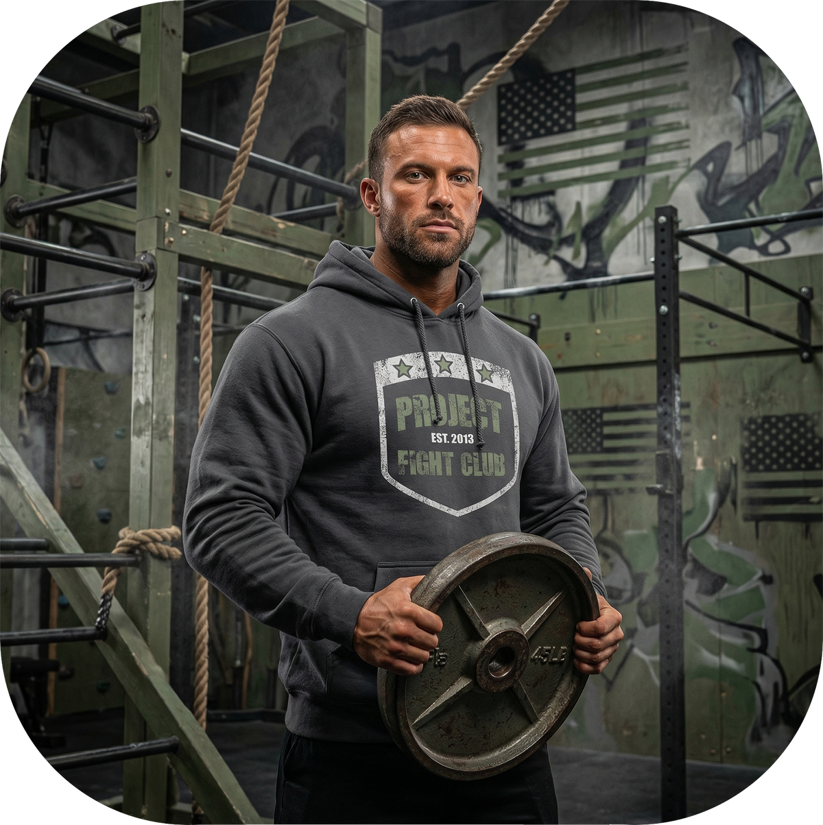 SOLID CHARCOAL HEAVYWEIGHT HOODIE 2 - HONOR SOLDIERS & VETERANS