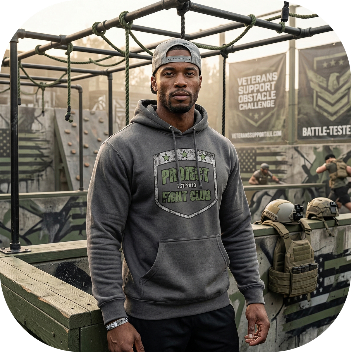 SOLID CHARCOAL HEAVYWEIGHT HOODIE - HONOR SOLDIERS & VETERANS