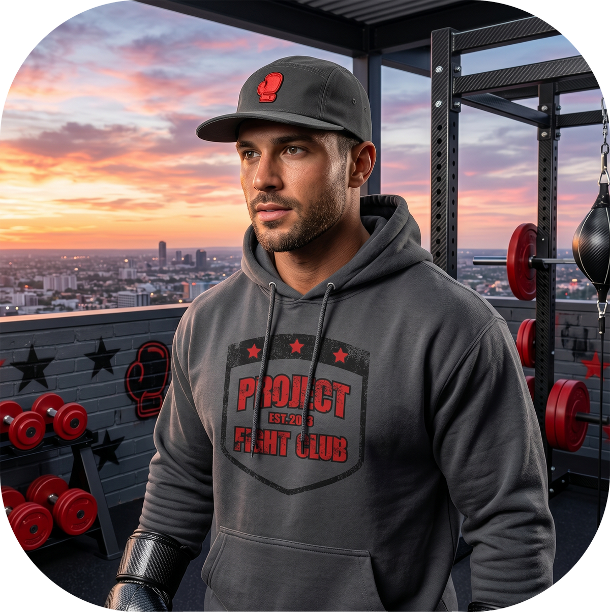 CHARCOAL HEAVYWEIGHT HOODIE - HONOR FIREFIGHTERS & EMTs