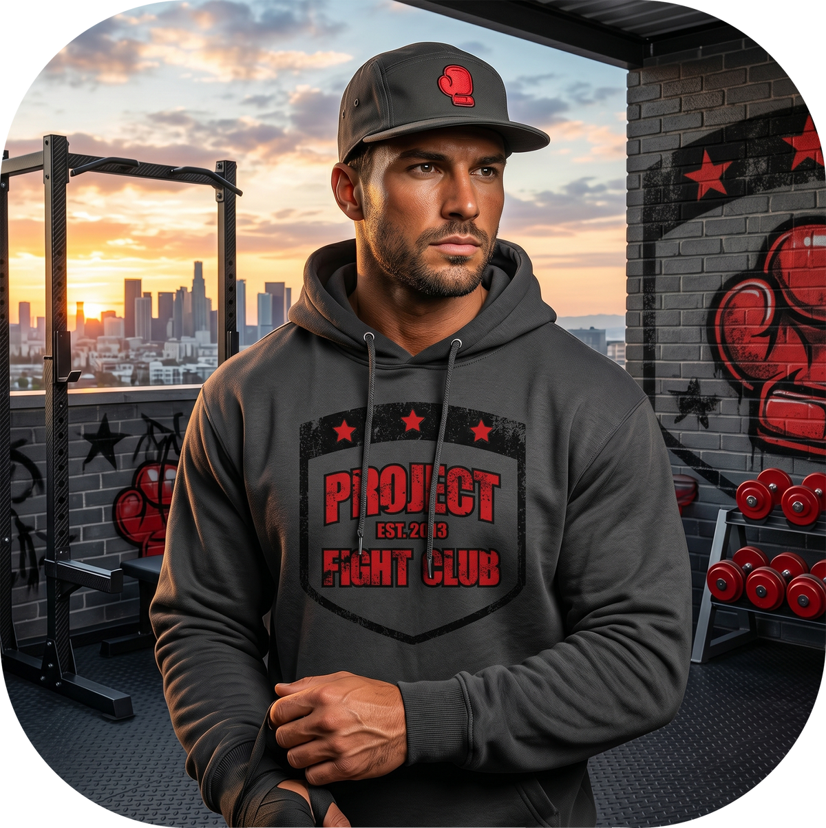CHARCOAL HEAVYWEIGHT HOODIE - HONOR FIREFIGHTERS & EMTs
